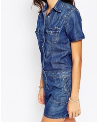 blauer kurzer Jumpsuit aus Jeans von Pepe Jeans