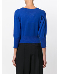 blauer kurzer Pullover