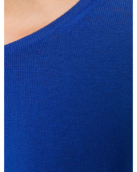 blauer kurzer Pullover