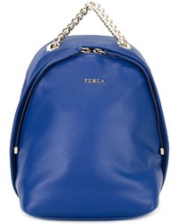 blauer Leder Rucksack von Furla