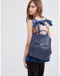 blauer Leder Rucksack von Modalu