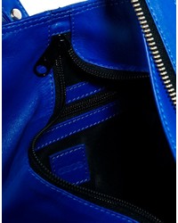 blauer Leder Rucksack von Asos
