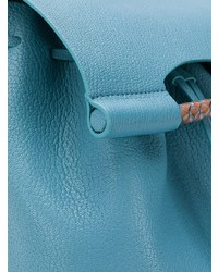 blauer Leder Rucksack von Corto Moltedo