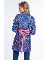blauer Mantel mit Blumenmuster von All Yours