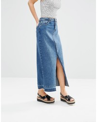 blauer Midirock aus Jeans von Asos