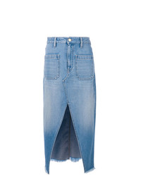 blauer Midirock aus Jeans von The Seafarer