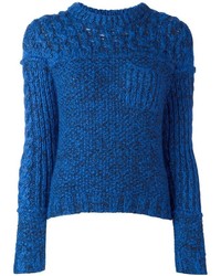 blauer Mohair Pullover von Carven