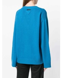 blauer Oversize Pullover von Prada
