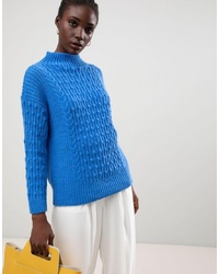 blauer Oversize Pullover von Warehouse