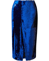 blauer Paillette Bleistiftrock