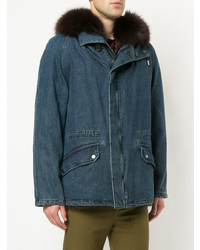 blauer Parka von Yves Salomon Homme