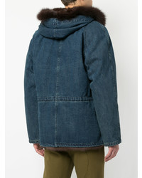 blauer Parka von Yves Salomon Homme