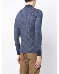 blauer Polo Pullover mit geometrischem Muster von Polo Ralph Lauren