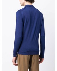 blauer Polo Pullover von John Smedley