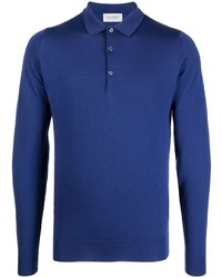 blauer Polo Pullover von John Smedley