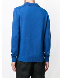 blauer Polo Pullover von Roberto Collina