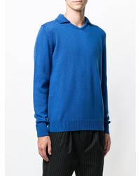 blauer Polo Pullover von Roberto Collina