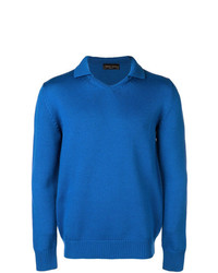 blauer Polo Pullover von Roberto Collina