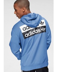 blauer Pullover mit einem Kapuze von adidas Originals