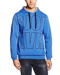 blauer Pullover mit einem Kapuze von Björkvin