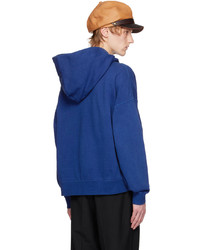 blauer Pullover mit einem Kapuze von VISVIM