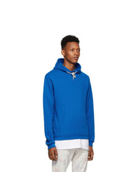 blauer Pullover mit einem Kapuze von John Elliott