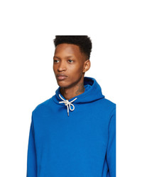 blauer Pullover mit einem Kapuze von John Elliott