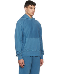 blauer Pullover mit einem Kapuze von Les Tien