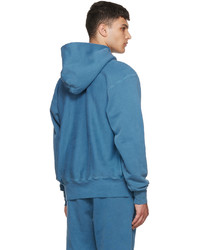 blauer Pullover mit einem Kapuze von Les Tien