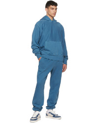 blauer Pullover mit einem Kapuze von Les Tien