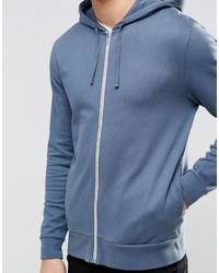 blauer Pullover mit einem Kapuze von Asos