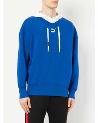 blauer Pullover mit einem Kapuze von Puma