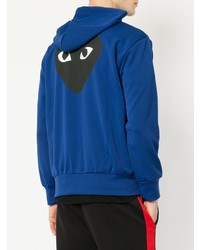 blauer Pullover mit einem Kapuze von Comme Des Garcons Play