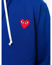 blauer Pullover mit einem Kapuze von Comme des Garcons