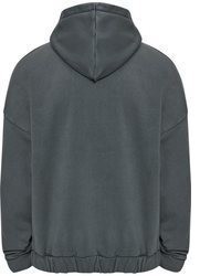 blauer Pullover mit einem Kapuze von Dropsize