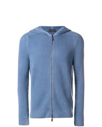 blauer Pullover mit einem Kapuze von Iris von Arnim