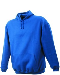 blauer Pullover mit einem Kapuze von James & Nicholson