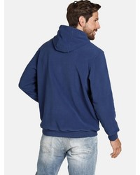 blauer Pullover mit einem Kapuze von Jan Vanderstorm