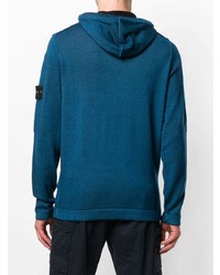 blauer Pullover mit einem Kapuze von Stone Island