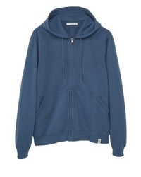 blauer Pullover mit einem Kapuze von Mango