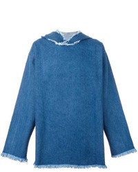 blauer Pullover mit einem Kapuze von Marques Almeida