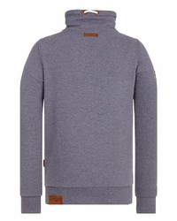 blauer Pullover mit einem Kapuze von Naketano