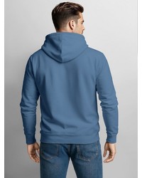 blauer Pullover mit einem Kapuze von Neverless