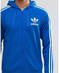 blauer Pullover mit einem Kapuze von adidas