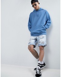 blauer Pullover mit einem Kapuze von Asos