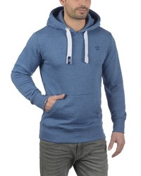 blauer Pullover mit einem Kapuze von Solid