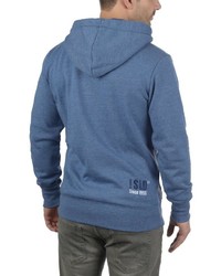 blauer Pullover mit einem Kapuze von Solid