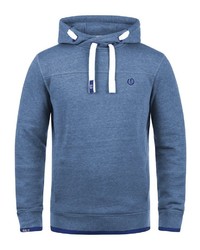 blauer Pullover mit einem Kapuze von Solid