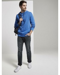 blauer Pullover mit einem Kapuze von Tom Tailor