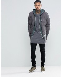 blauer Pullover mit einem Kapuze von Asos